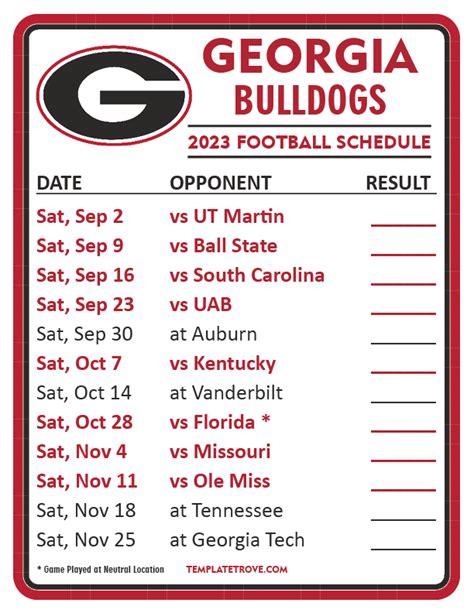 UGA TV Schedule 